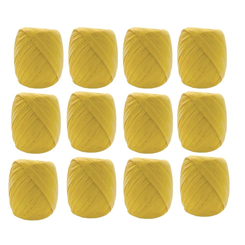 Yellow Raffia Ribbon, 12 Rolls